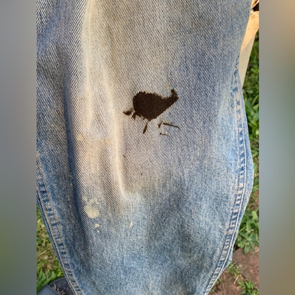 Vtg 70s 80s LEE JEANS MADE IN USA Men’s 36x30 Skyriders Distressed Torn Stained - Picture 7 of 12